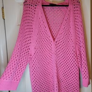 Hollow Style Cardigan by Preswick & Moore  - Pink - 3x